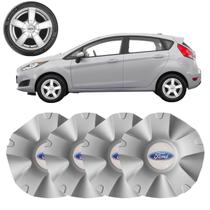 4x Calota Roda Mangels Elite Prata Aro 13 Aro 14 Logo Ford