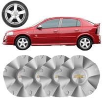 4X Calota Roda Mangels Elite Prata Aro 13 Aro 14 Logo Gm