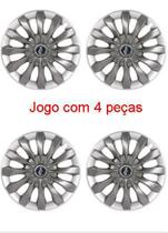 4x Calota Universal Flap Aro 13 Graphite/Silver Parafuso 4x Calota Universal Flap Aro 13 Graphite/Silver Parafuso