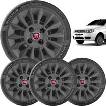 4X Calota Uno Palio Siena Aro 13 Grafite 015Cb