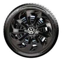 4x Calota Vw Gol Parati Saveiro G2 G3 G4 Aro 15 Preto