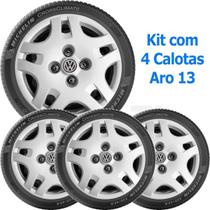 4x Calota Vw Gol Voyage Saveiro Aro 13 com Emblema 021ca