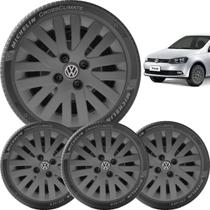 4x Calota Vw Gol Voyage Saveiro Aro 14 Grafite com Emb 009ca