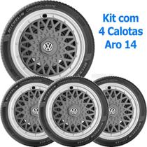 4X Calota Vw Gol Voyage Saveiro Parati Aro 14 Grafite 601Ptg