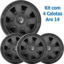 4X Calota Vw Polo Space Fox Aro 14 Preto 066Ar