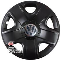 4X Calota Vw Volkswagen Aro 15 Preto Emblema 144Ar