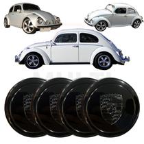 4X Calotas Centro Roda Porsche Fuchs Preto Fosco Fusca