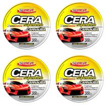 4x Cera Pasta Automotiva Superbrilho 200g Carnaúba - Luxcar