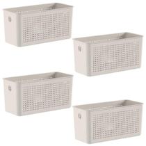 4x Cesto 4,2L Organizador OU Flow Bege 12cm x 13cm x 27cm 4x Cesto 4,2L Organizador OU Flow Bege 12cm x 13cm x 27cm