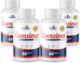 4x Coenzima Q10 (Ubiquinona)100mg Por Porção + Vitamina E 60 Capsulas Celliv