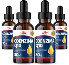 4x Coenzima Q10 (Ubiquinona) em Gotas Sabor Menta 30ml Celliv