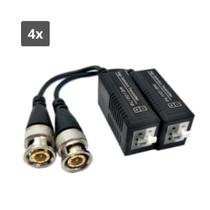 4x Conector Balun Full Hd 1080p para Câmera de Segurança Engate Rápido no DVR e Encaixe