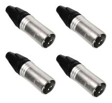 4x Conector Xlr Macho Linha Profissional Lu-71222 Luminos