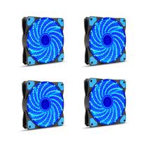 4x Cooler Fan Led 120mm Master Azul 12 X 12 Cm 12v Molex