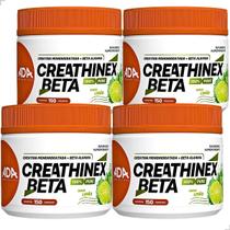 4x Creatina Monohidratada 600g Sabor Limão Beta Alanina em Pó Massa Muscular Pote Pré Treino Puro