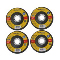 4x Discos Flap Grão 80 115x22,23mm Menegotti P/Aços e Metais