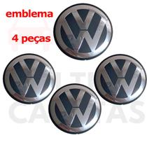 4x Emblema Alumínio Volkswagen 69mm p/ rodas e calotas