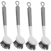 4x Escova Limpeza Arredondada Multiuso Cerdas Resistentes Ou