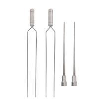4x Espetos De Inox Lâmina 40cm Duplo/Coração Para Churras