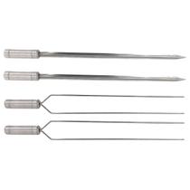 4x Espetos Inox Lâmina 60cm Espada e Duplo P/ Churrasqueira 4x Espetos Inox Lâmina 60cm Espada e Duplo P/ Churrasqueira