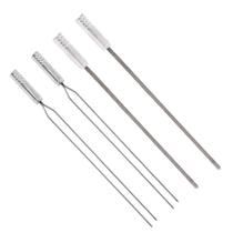 4x Espetos Inox Lâmina 66cm Espada E Duplo para Churrasqueira Qualidade Premium