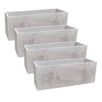 4X Floreira Flat 57 (6L) Cor Cimento Queimado JAPI
