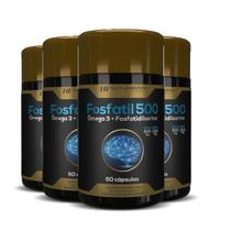 4x fosfatil 500 omega 3 + fosfatidilserina 60caps hf suplementos