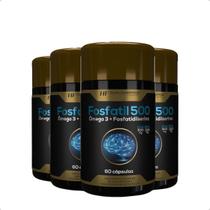 4x fosfatil 500 omega 3 + fosfatidilserina 60caps hf suplementos