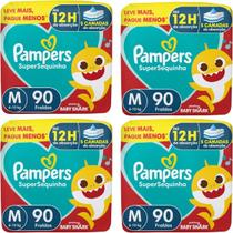 4x Fralda Descartável Pampers Supersequinha Tamanho M 90 Un 4x Fralda Descartável Pampers Supersequinha Tamanho M 90 Un