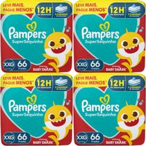 4x Fralda Descartável Pampers Supersequinha XXG 66 Un