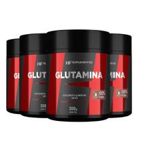 4x glutamina 300g hf suplementos