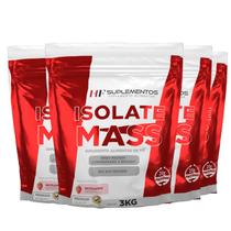 4x hipercalorico isolate mass 3kg morango hf suplementos