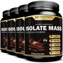 4x isolate mass hipercalorico proteinas nobres 2kg chocolate - HF SUPLEMENTS