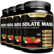 4x isolate mass hipercalorico proteinas nobres 2kg morango