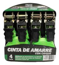 4x Kit Cinta Catraca 800kg Reforçada Amarração Carga Moto