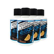 4x l-carnitina 2300 com chromium 480ml sabor laranja
