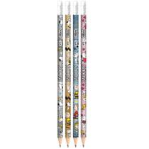 4x lapis preto redondo com borracha n2 snoopy - tilibra