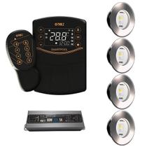 4x led slim rgbw 15w tholz + fonte 60w + smartpool