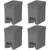 4x Lixeira de Cozinha 17cm x 26,5cm x 25,8cm OU 6L com Pedal