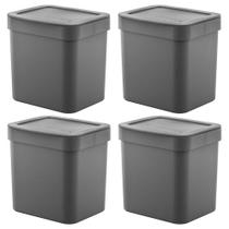 4x Lixeira de Cozinha Pequena 4,7 Litros OU Trium Cinza 4x Lixeira de Cozinha Pequena 4,7 Litros OU Trium Cinza