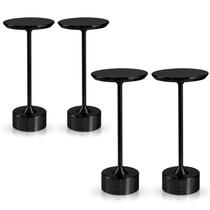 4x Luminária de Mesa Candeeiro Led Preto Sem Fio Tutto Home Recarregável Grande