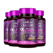 4x LUNELAH CABELO PELE E UNHAS + ACIDO HIALURONICO 60CAPS