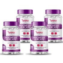 4x Magnésio Quelato 260mg Por Porção 60 Caps Nataly