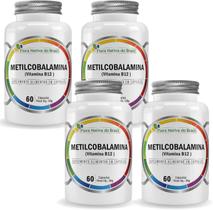 4x Metilcobalamina Vitamina B12 60 Caps de 500mg Flora Nativa do Brasil