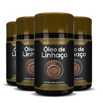 4x óleo de linhaça 1450mg 60caps premium hf suplements 4x óleo de linhaça 1450mg 60caps premium hf suplements