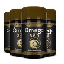 4x OMEGA 3 6 9 60CAPS PEIXE LINHAÇA BORRAGEM HF SUPLEMENTOS