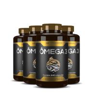 4x omega 3 oleo de peixe premium 240caps hf suplementos