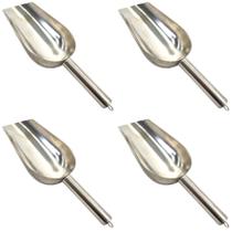 4x Pá de Inox Concha Pet Pegador Dosador de Gelo Cereal Grão Ração 4x Pá de Inox Concha Pet Pegador Dosador de Gelo Cereal Grão Ração