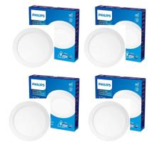 4x Painel Plafon Luminaria Teto Led Philips Sobrepor 12w 3000k DL252