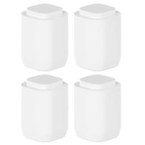 4x Porta Algodão Multiuso Moderno Ou Aura Branco